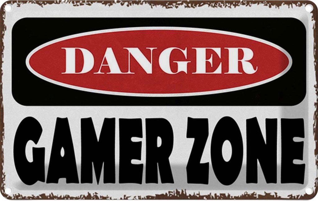 Blechschild 12x18 cm danger Gamer Zone