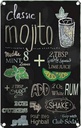 Blechschild 18x12 cm classic mojito white Rum Soda