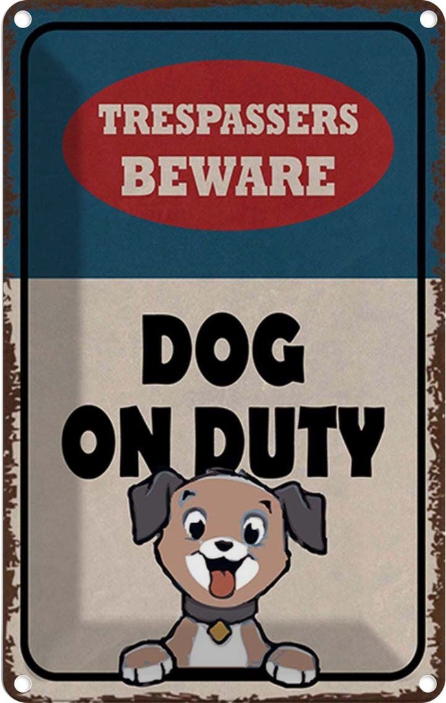 Blechschild 18x12 cm trespassers beware DOG on duty