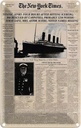 Blechschild 18x12 cm New York Times Titanic sinks