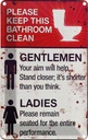 Blechschild 18x12 cm Gentlemen Ladies WC Toilette