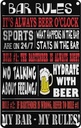 Blechschild 18x12 cm Bar rules Bier my bar my rules