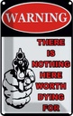 Blechschild 18x12 cm warning there is nothing here