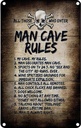 Blechschild 18x12 cm man cave rules Totenkopf