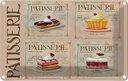 Blechschild 12x18 cm Patisserie Kuchen Sorte Bäckerei