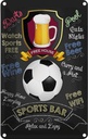 Blechschild 18x12 cm sports bar free wine darts pool