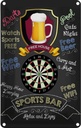 Blechschild 18x12 cm sports bar Darts relax and enjoy