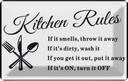 Blechschild 12x18 cm Kitchen Rules Küche Regeln