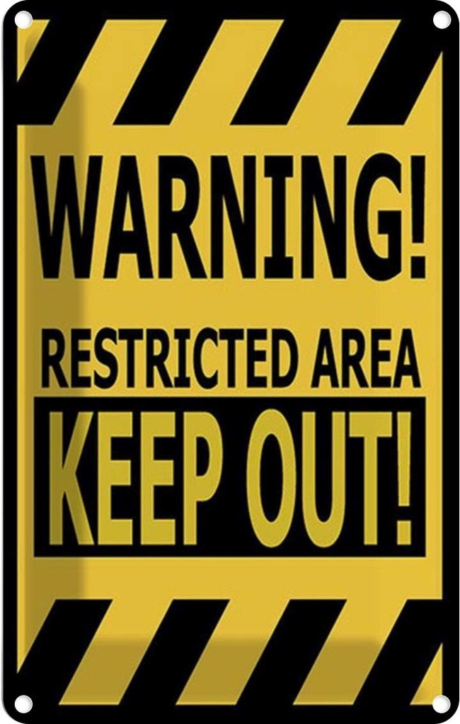 Blechschild 18x12 cm warning restricted area keep out