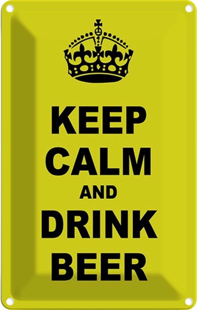 Blechschild 18x12 cm keep calm and drink beer
