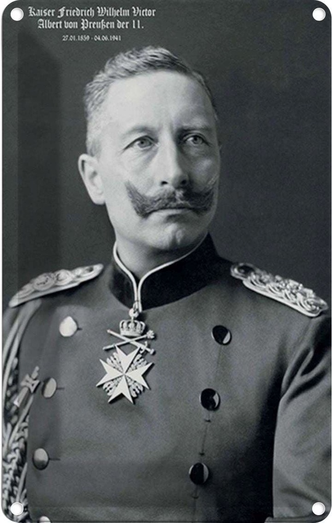 [LA-1781456] Blechschild 18x12 cm Portrait Kaiser Friedrich Wilhelm 1859
