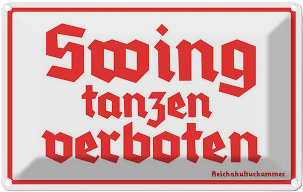 [LA-1781479] Blechschild 12x18 cm Swing tanzen verboten Warnschild Hinweisschild Sicherheit Vorsicht