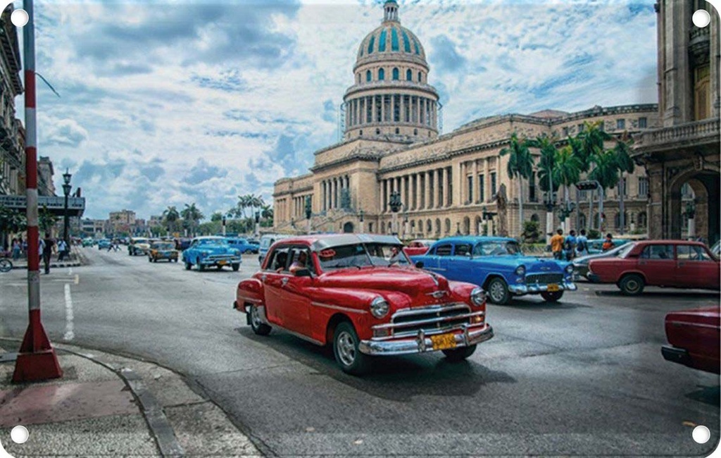 [LA-1781484] Blechschild 12x18 cm Auto Oldtimer Cuba Havana