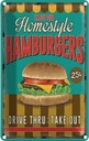 Blechschild 18x12 cm Hamburgers enjoy our Homestyle