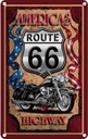 Blechschild 18x12 cm Americas Route 66 highway