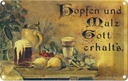 Blechschild 12x18 cm Hopfen und Malz Gott erhalt´s