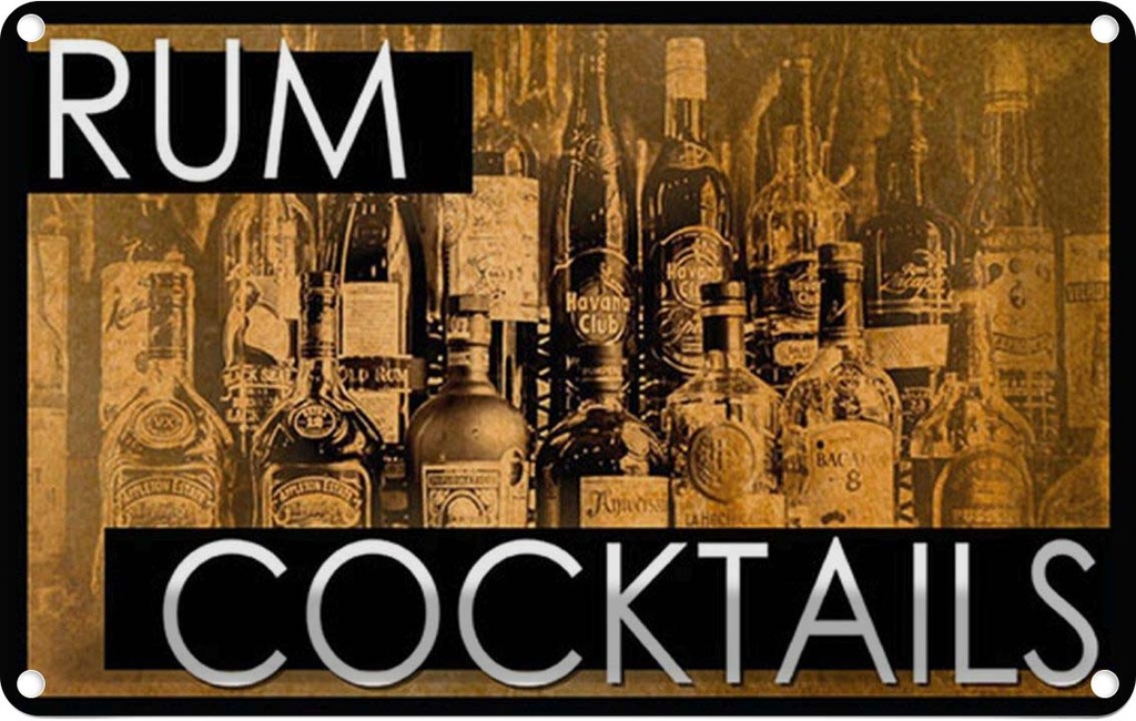 [LA-1781529] Blechschild 12x18 cm Alkohol Rum Cocktails
