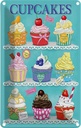 Blechschild 18x12 cm Cupcakes Cherry Chocolate banana cream Essen Küche Backen Cupcake