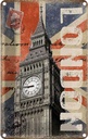 Blechschild 18x12 cm London Big Ben berühmter Uhrturm