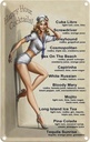 Blechschild 18x12 cm Pin Up Happy Hour Cocktails Mojito