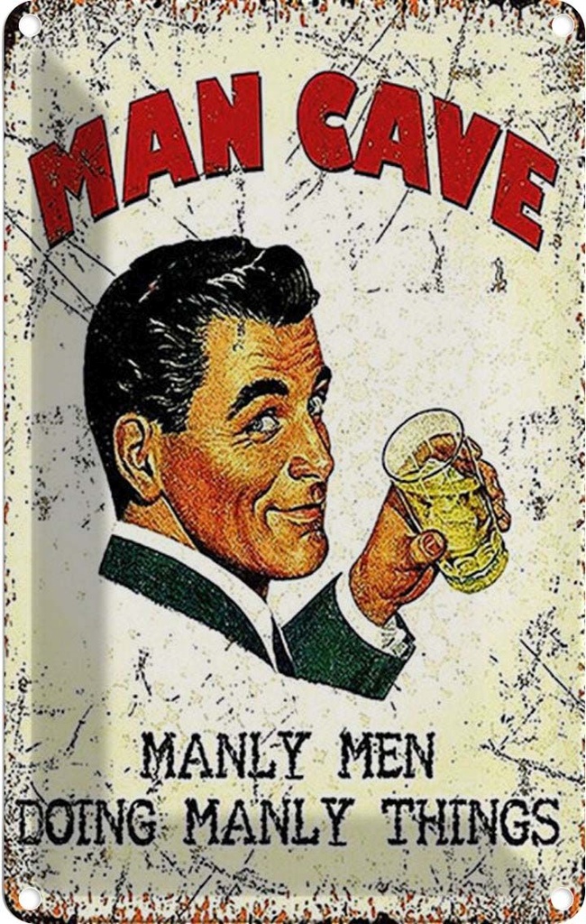 Blechschild 18x12 cm Retro Man Cave manly men manly things