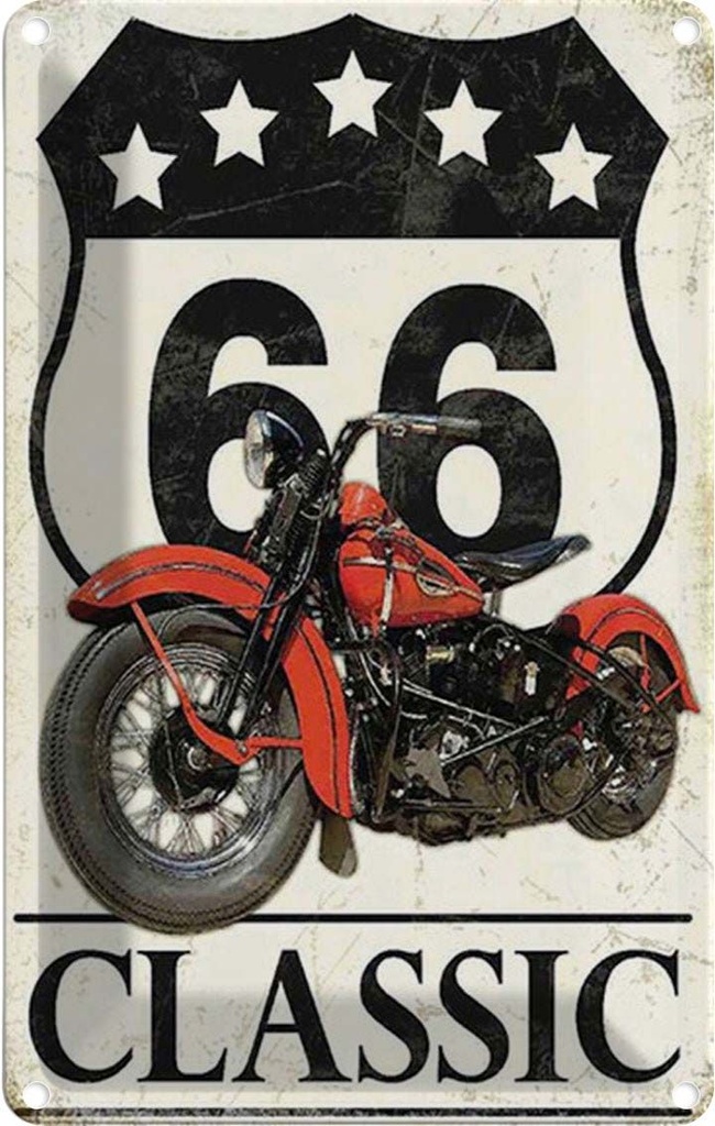 Blechschild 18x12 cm Retro classic 66 5 Sterne