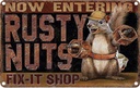 Blechschild 12x18 cm Fix-it Shop rusty nuts Garage