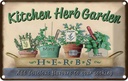Blechschild 12x18 cm Garten Kirchen Herb Garden Mint Thyme