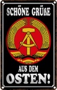 Blechschild 18x12 cm schöne Grüße aus dem Osten Deutschland