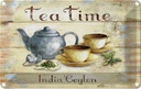 Blechschild 12x18 cm Tee Tea Time India Ceylon Teekanne