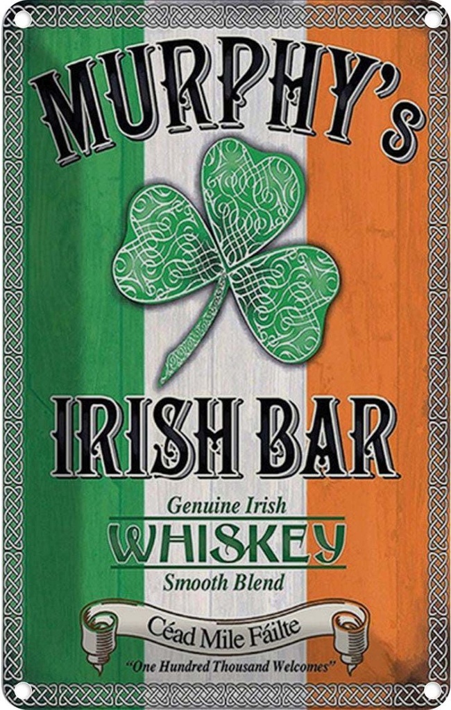 Blechschild 18x12 cm Alkohol Murphy´s Irish Bar Whiskey