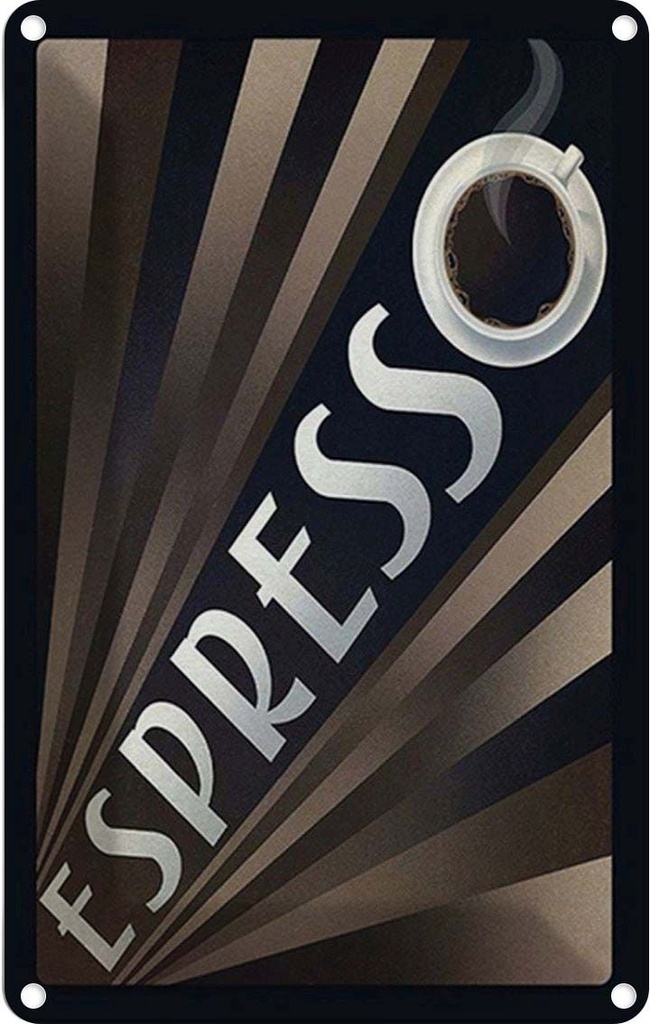 Blechschild 18x12 cm Espresso