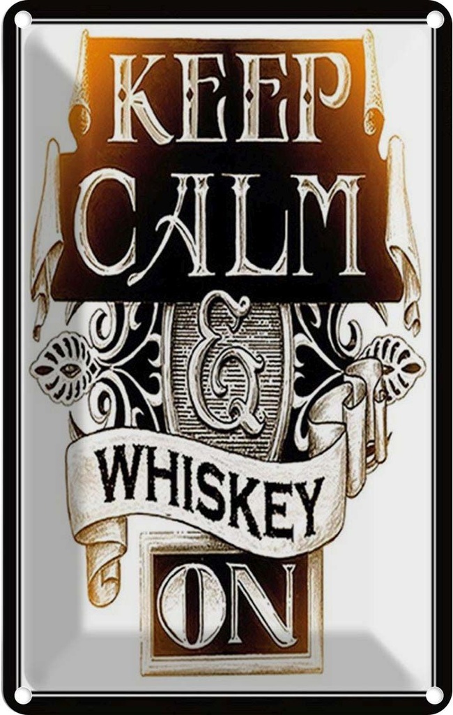 Blechschild 18x12 cm Keep Calm Whiskey on
