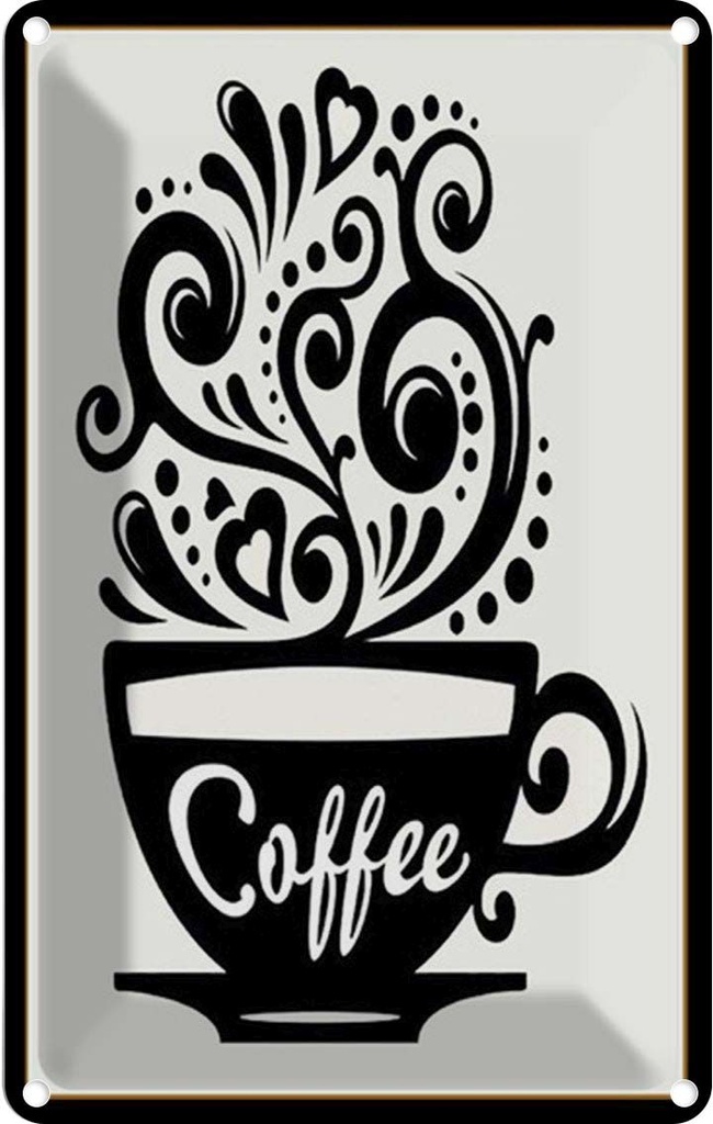 Blechschild 18x12 cm Coffee