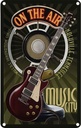 Blechschild 18x12 cm Music city on the Air Gitarre