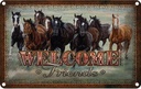 Blechschild 12x18 cm Pferde welcome friends