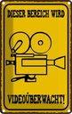 Blechschild 18x12 cm Warn Bereich videoüberwacht Warnschild Hinweisschild Sicherheit Vorsicht