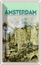 Blechschild 18x12 cm Vintage Kunst Amsterdam Geschenk Bildmotiv Reisemotiv Abenteuer Reisen Urlaub