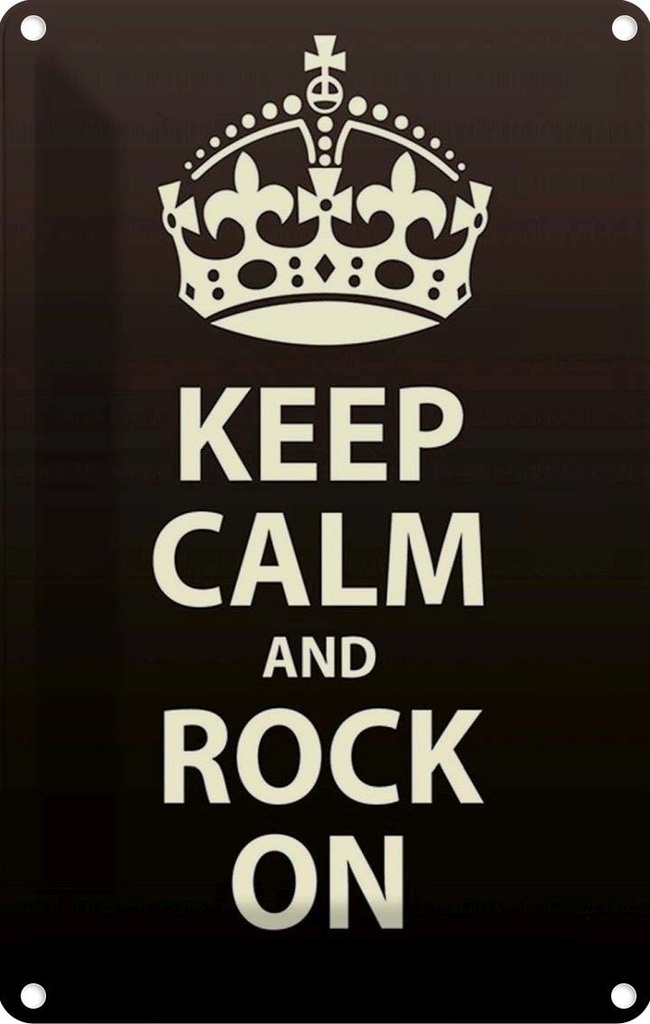 Blechschild 18x12 cm Keep Calm and rock on Geschenk