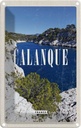 Blechschild 18x12 cm Retro calanque France Meer Berge Bildmotiv Reisemotiv Abenteuer Reisen Urlaub