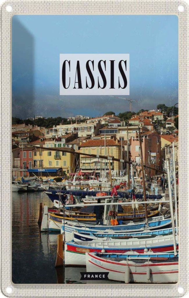 [LA-1781790] Blechschild 18x12 cm Cassis France Altstadt Meer Bildmotiv Reisemotiv Abenteuer Reisen Urlaub