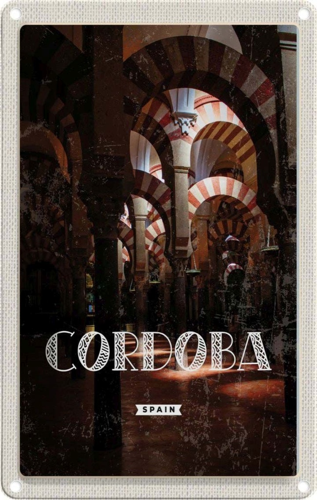 [LA-1781794] Blechschild 18x12 cm Retro Cordoba Spain römische Stadt Bildmotiv Reisemotiv Abenteuer Reisen Urlaub