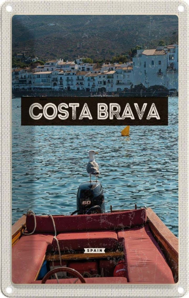 [LA-1781797] Blechschild 18x12 cm Retro Costa Brava Spain Meer Bildmotiv Reisemotiv Abenteuer Reisen Urlaub