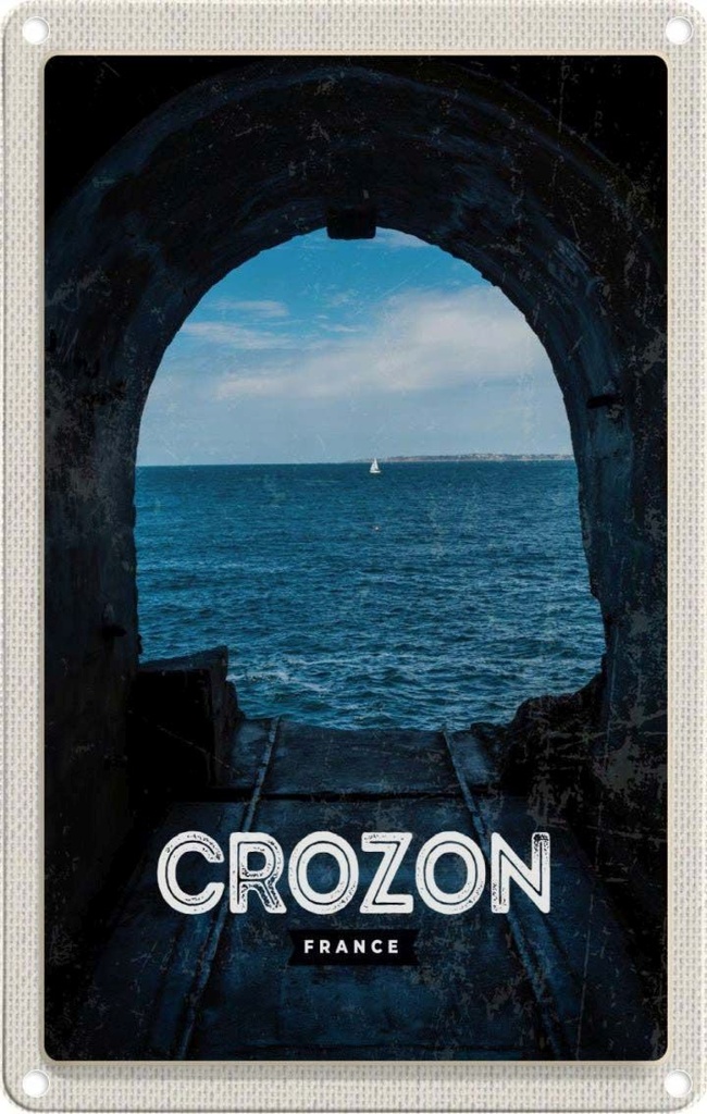 [LA-1781799] Blechschild 18x12 cm Retro Crozon France Meer Bildmotiv Reisemotiv Abenteuer Reisen Urlaub