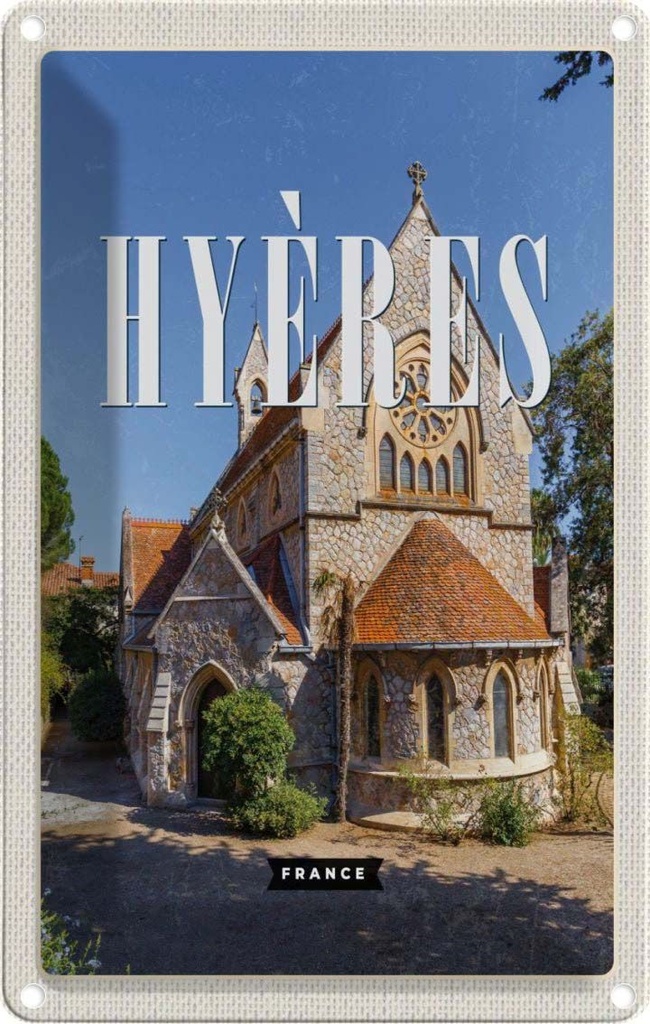 [LA-1781811] Blechschild 18x12 cm Hyères France Hafenstadt Bildmotiv Reisemotiv Abenteuer Reisen Urlaub
