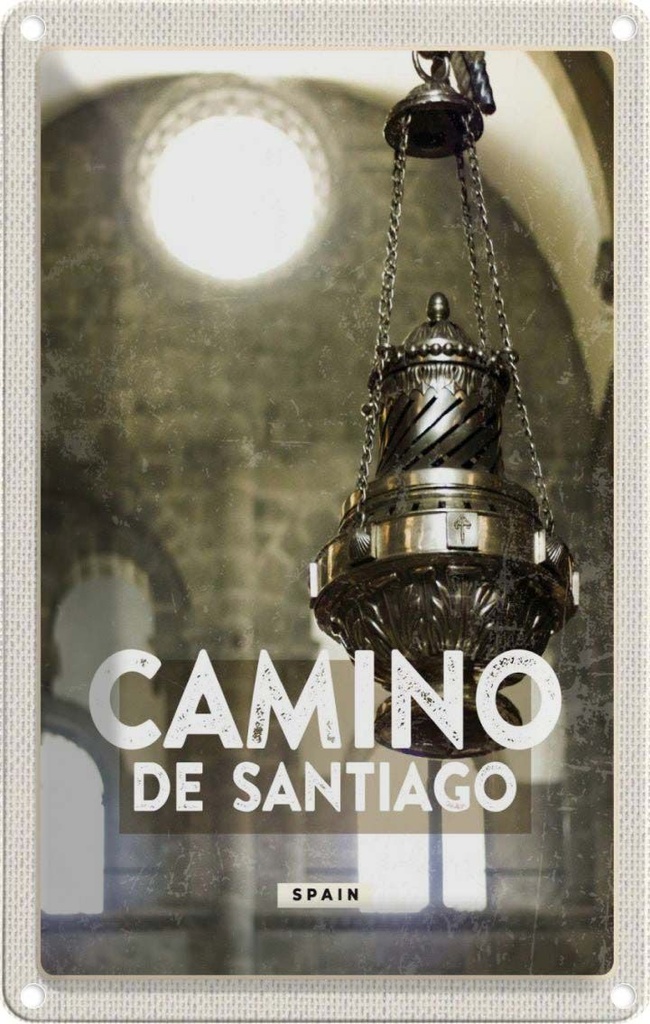 [LA-1781813] Blechschild 18x12 cm Camino de Santiago spain Spainien Bildmotiv Reisemotiv Abenteuer Reisen Urlaub