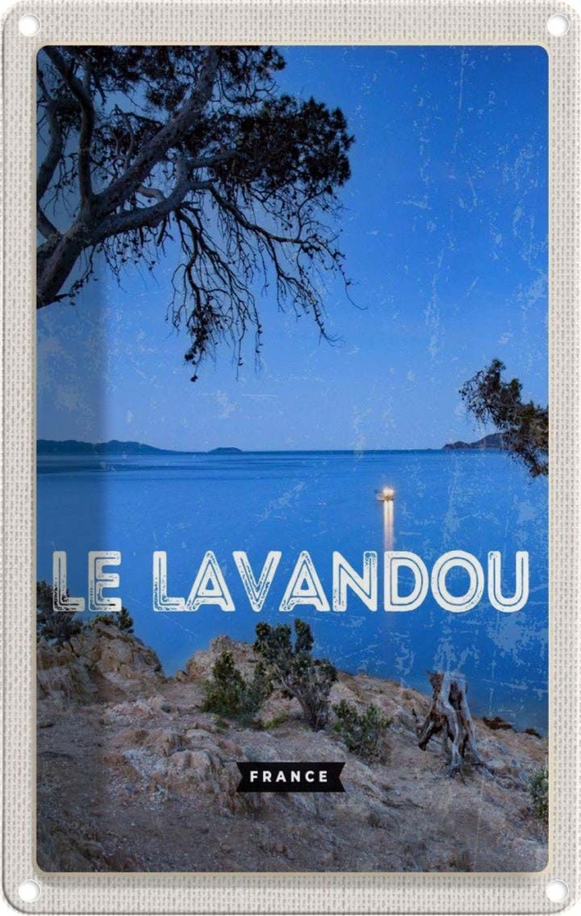 [LA-1781815] Blechschild 18x12 cm Retro Le Lavandou France Bildmotiv Reisemotiv Abenteuer Reisen Urlaub