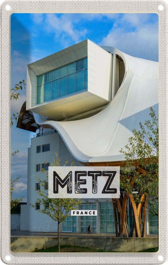 [LA-1781824] Blechschild 18x12 cm Retro Metz France Frankreich Tourismus Abenteuer Reisen Urlaub
