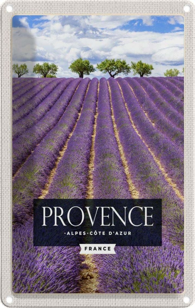 [LA-1781836] Blechschild 18x12 cm provence alpes cote d'azur Lavendel Bildmotiv Reisemotiv Abenteuer Reisen Urlaub