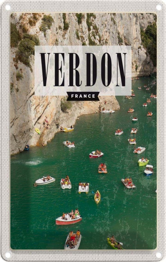 [LA-1781853] Blechschild 18x12 cm Verdon France Verdonschlucht Meer Bildmotiv Reisemotiv Abenteuer Reisen Urlaub